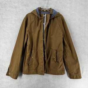 Meters/Bonwe Jacket Mens XXL Full‎ Zip Tan Brown Hooded Pockets Lined 185/104B